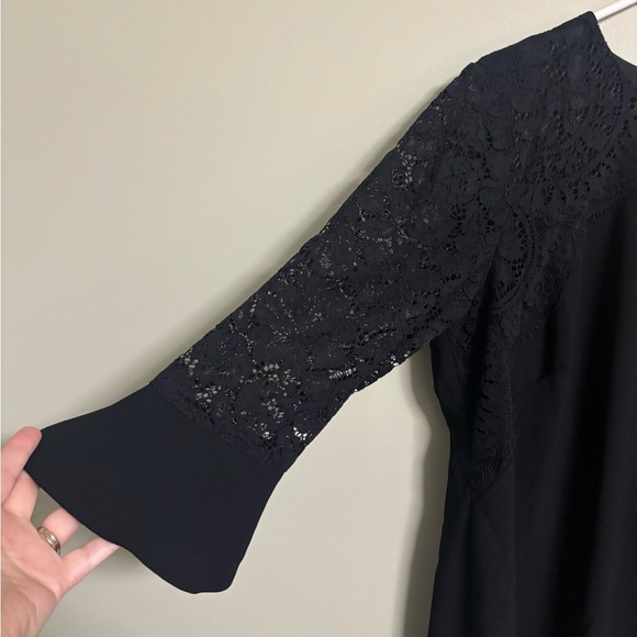 rsvp by TALBOTS Black Shift Dress Size 16P Petite Lace Bell Sleeves - Picture 5 of 7
